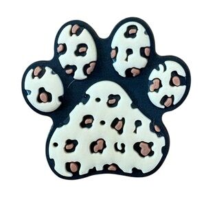 Leopard Print Paw Croc Charm